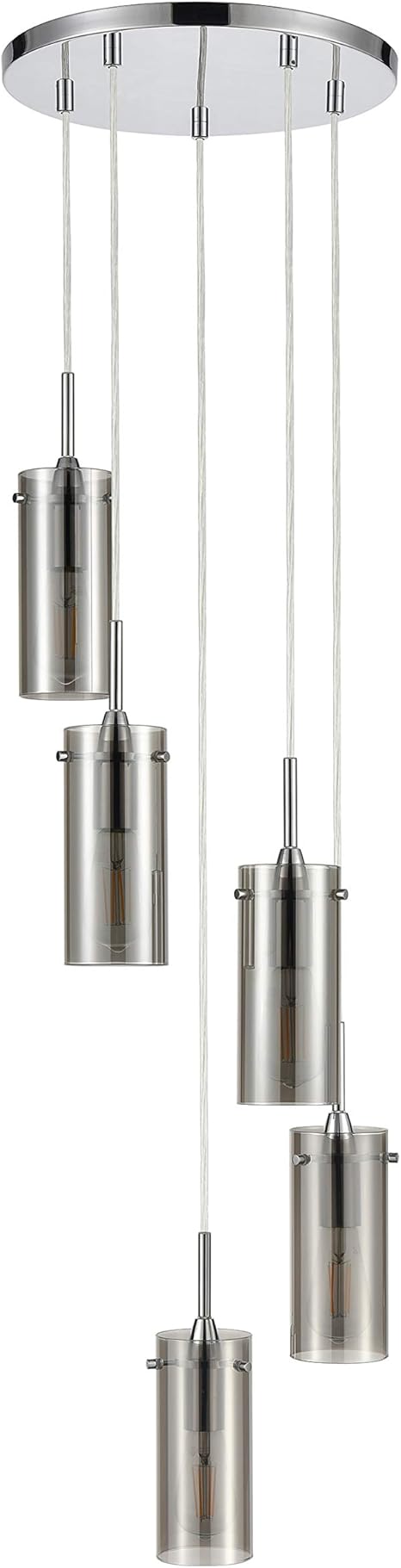 Effimero Multi Pendant Lighting For Kitchen Island Chrome Chandelier Cluster Pendant 5 Light Fixture