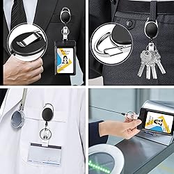 Teskyer 5 Pack Badge Holders, Retractable Badge