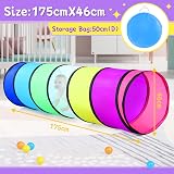 SENODEER Kids Play Tunnel Tent 6 ft Pop Up Mesh Crawl Obstacle Indoor Outdoor view 6