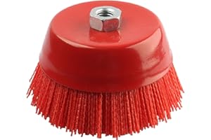 6 Inch Abrasive Nylon Cup Brush for Angle Grinder, ZORUNNA Wire Wheel for Angle Grinder 5/8 Inch-11 Threaded Arbor, Nylon Wire Brush for Drill Ideal for Removing Rust, Corrosion, Paint.