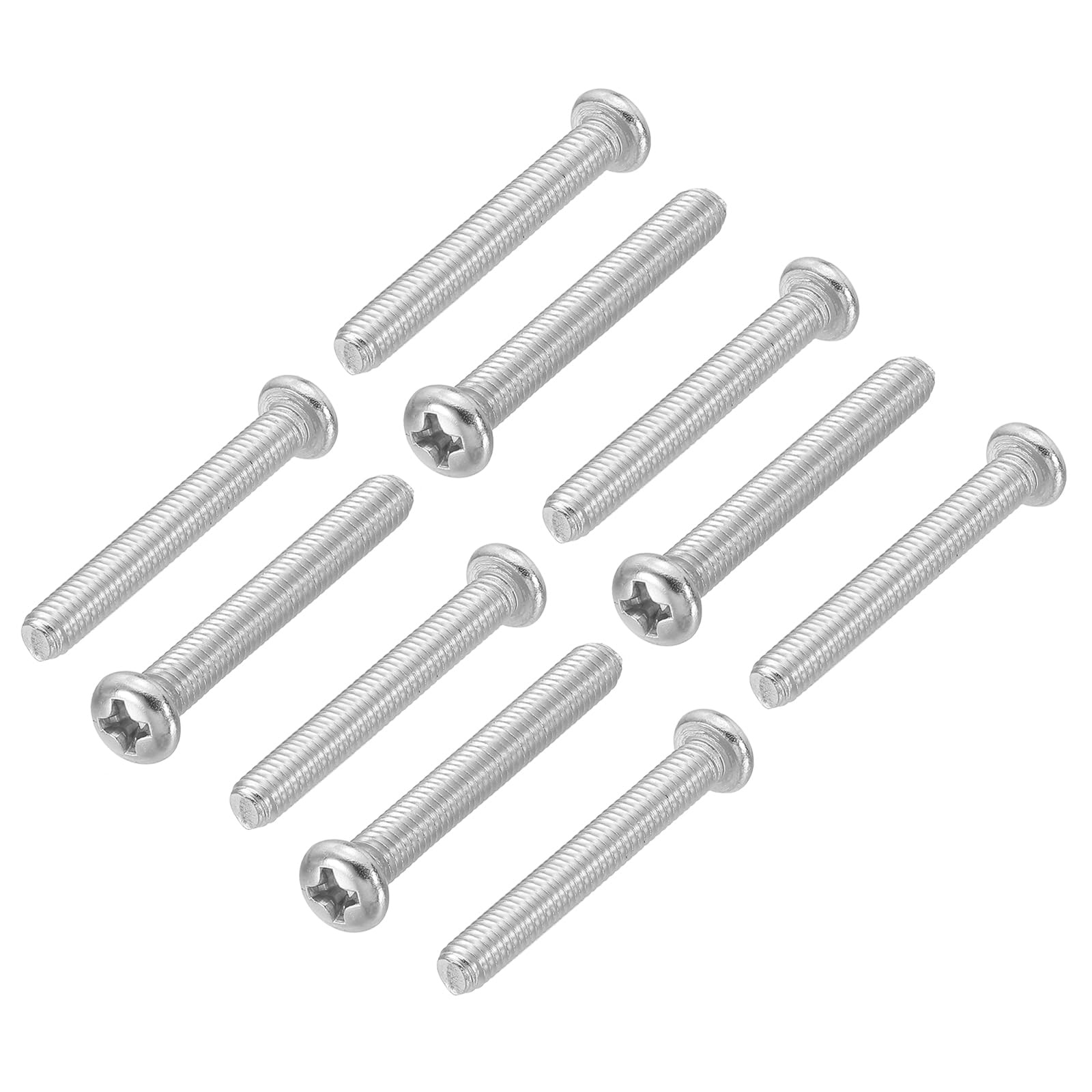 PATIKIL Phillips Pan Head Screws, 60 Pack M4-0.7 x 40mm 304 Stainless Steel 18-8 Full Thread, Pan Head Machine Phillips Drive Screw — image 1