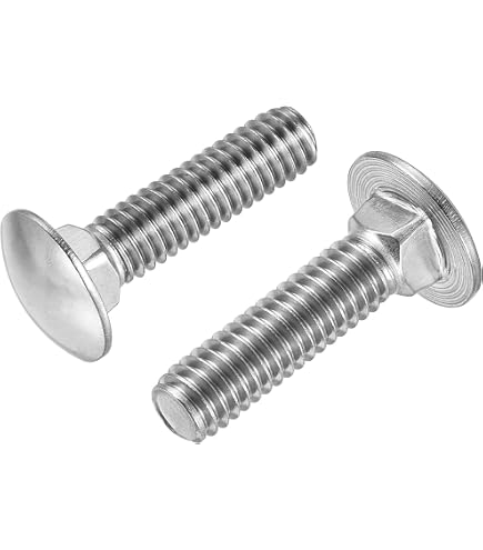 Metalsuberg 5/16" X 1-1/2" Carriage Bolt Kit – Grade 2 Carbon Steel, Galvanized Square Neck With Nylon Lock Nuts & Large Washers (8-Pack)