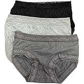 poppip 5 pack Adult Unisex High Waist and leg Lace Trim Panties Nylon soft and stretchy Size Hip 42-44 inches Random Color Multi