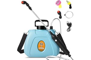 DYALE 2 Gallon Battery Powered Garden Sprayer,2025 Upgraded Electric Weed Sprayer with 3 Adjustable Speed, Battery Indicator,Rechargeable Retractable Wand with Adjustable Shoulder Strap for Lawn,Garden,Yard