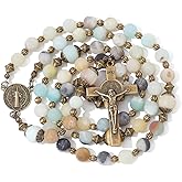 KOMI Catholic Rosary Beads for Women - Holy Prayer Necklace With Crucifix Cross - Communion Rosary Catholic Gifts