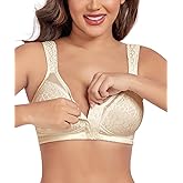 Curyon Women’s Minimizer Bra Front-Close Bras Wireless Full Figure Wirefree Large Bust Bra Jacquard Support Back Posture