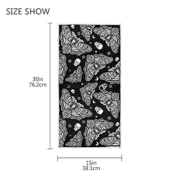 Pfrewn Retro Moth Dead Head Skull Hand Towels for