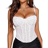 Avidlove Corset Tops for Women Lace Bustier Top Underwire Sexy Halloween Exotic Slim Fit Bralette