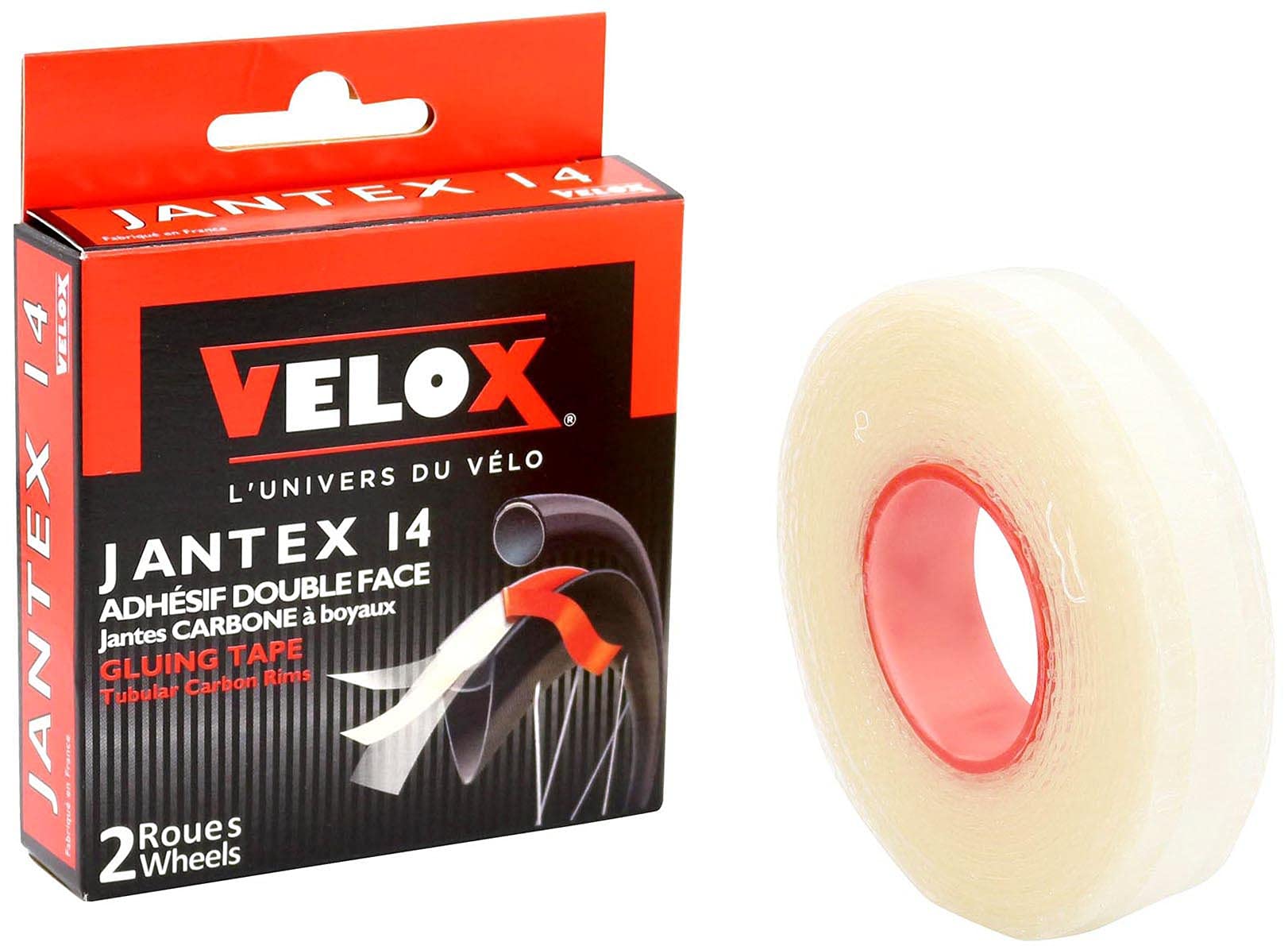 Velox Jantex 14 Double Sided Carbon Rim Tubular Tape, Transparent, 18mm