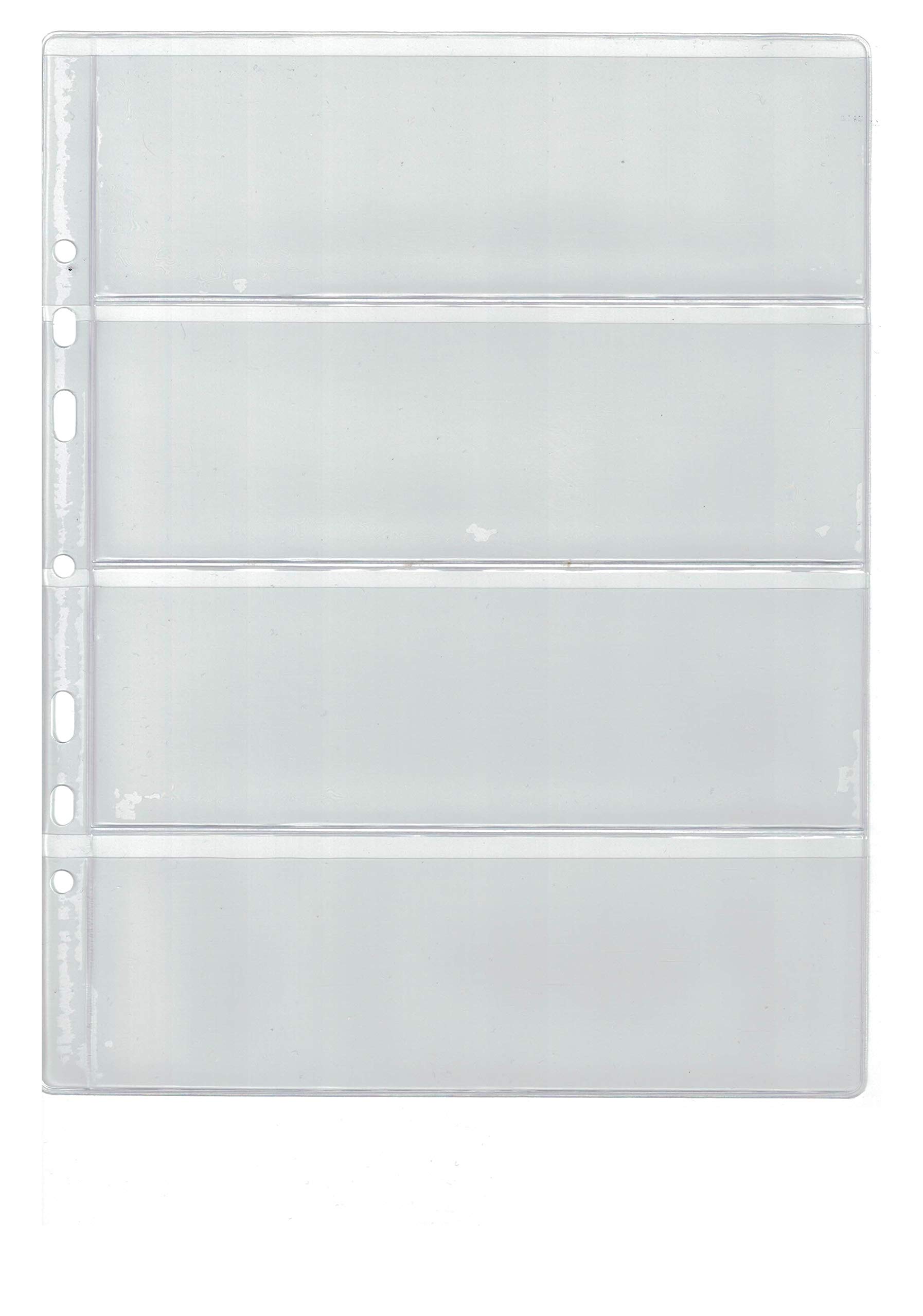 10 Pages for banknote album - Type 4 - for four notes, Folder Extra Refill Sheets Inserts - for Collector or other brand banknotes album