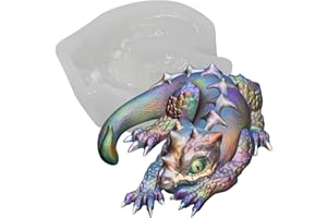 KAKIWYHHH Magical Skull Dragon 3D Epoxy Resin Silicone Mold for Fondant Sugar Craft, Cake Topper Decorating, Polymer Clay, Plaster