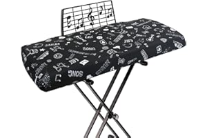 Explore Land Stretchy 88 Keys Piano Keyboard Dust Cover with Music Stand Opening for Digital Electronic Piano (Music)