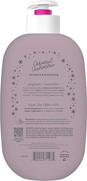 EOS SHEA BETTER HOLIDAY BODY LOTION, CARAMEL CASHMERE, LIMITED EDITION SKIN CARE, 24-HOUR MOISTURE, BODY LOTION FOR WOMEN, VEGAN, 16 FL OZ