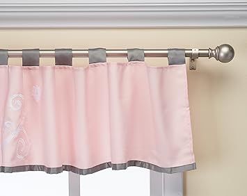 Lambs Ivy Swan Lake Window Valance Pink White Grey Amazon Co