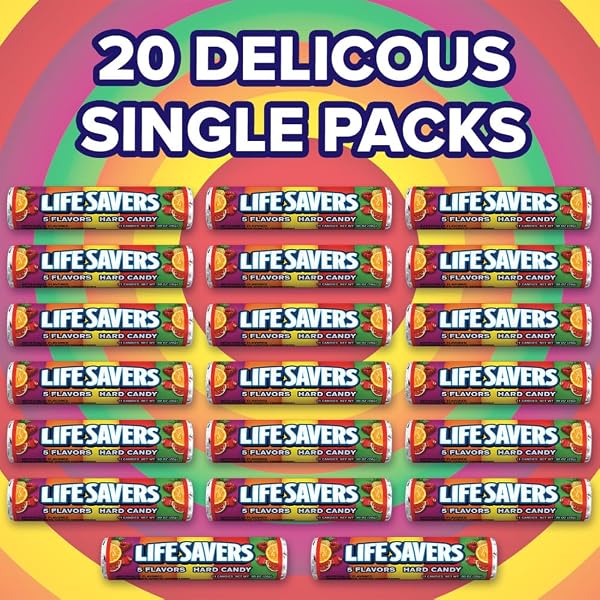 LIFE SAVERS 5 FLAVORS HARD CANDY ROLLS, 1.14 OUNCE – 10 COUNT (PACK OF 2)