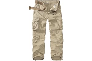 JESSIE KIDDEN Men's BDU Casual Military Pants, Tactical Wild Army Combat ACU Rip Stop Camo Cargo Work Pants Trousers with 8 Pockets