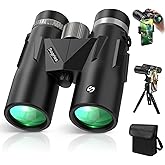 12x42 HD Binoculars for Adults High Powered with Phone Adapter, Tripod & Tripod Adapter, BAK4 Prism, Super Bright & Waterproof - Wide View for Bird Watching, Hunting, Hiking, Travel, Low Light Vision