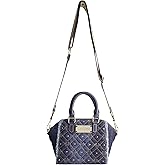 True Religion Women's Satchel Bag, Frayed Denim Crossbody Handbag Purse with Adjustable Shoulder Strap, Denim