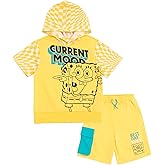 SPONGEBOB SQUAREPANTS French Terry Pullover Hoodie and Shorts Outfit Set Toddler to Big Kid Sizes (2T - 18-20)