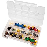 Akro-Mils 05705 Plastic Portable Parts Storage Case for Hardware and Crafts with Hinged Lid and 4 Adjustable Dividers, (8-3/8-Inch x 5-Inch x 1-5/8-Inch), Small, Clear