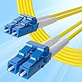 10Gtek Fiber Patch Cable - LC to LC OS2 10Gb/Gigabit Singlemode Jumper Duplex 9/125 LSZH Fiber Optic Cord for SMF SFP Transceiver, Yellow, 1-Meter(3.3-ft)