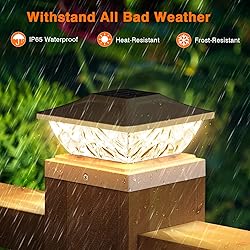 ENSLI 8 Pack Solar Post Cap Lights, 2 Mode Bright