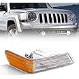 FIONE Front Turn Signal Light Cover Side Marker Corner Lamp Lights blinker lens for Jeep Patriot 2007 2008 2009 2010 2011 2013 2014 2015 2016 2017 Accessories Passenger Right RH 68004180AC CH2527102