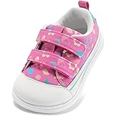 STQ KIDS Toddler Boys & Girls Shoes Wide Toe Box Barefoot Kids Canvas Sneakers with Hook-and-Loop