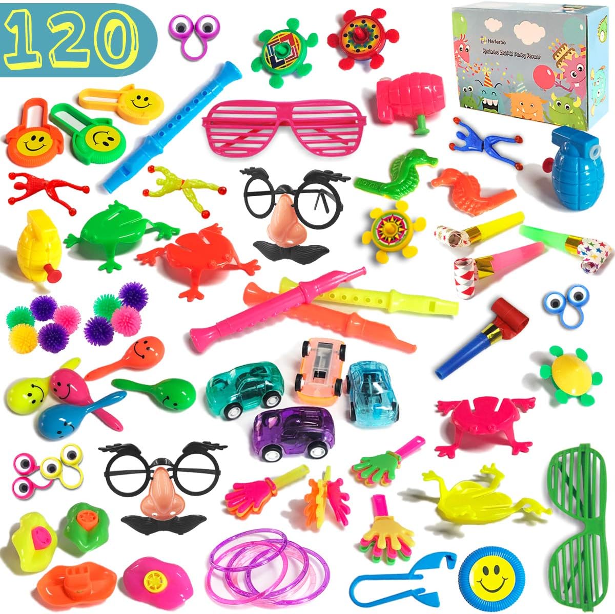 120 PCS Party Favors Toy Carnival Prizes Assortment for Kids Bulk Small Toys For Birthday Favors Pinata Fillers Classroom Rewards Treasure Chest Toys