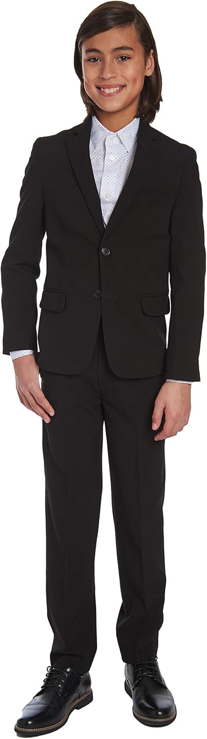 Calvin Klein Boys' Bi-Stretch Flat Front Dress Pant: Clothing