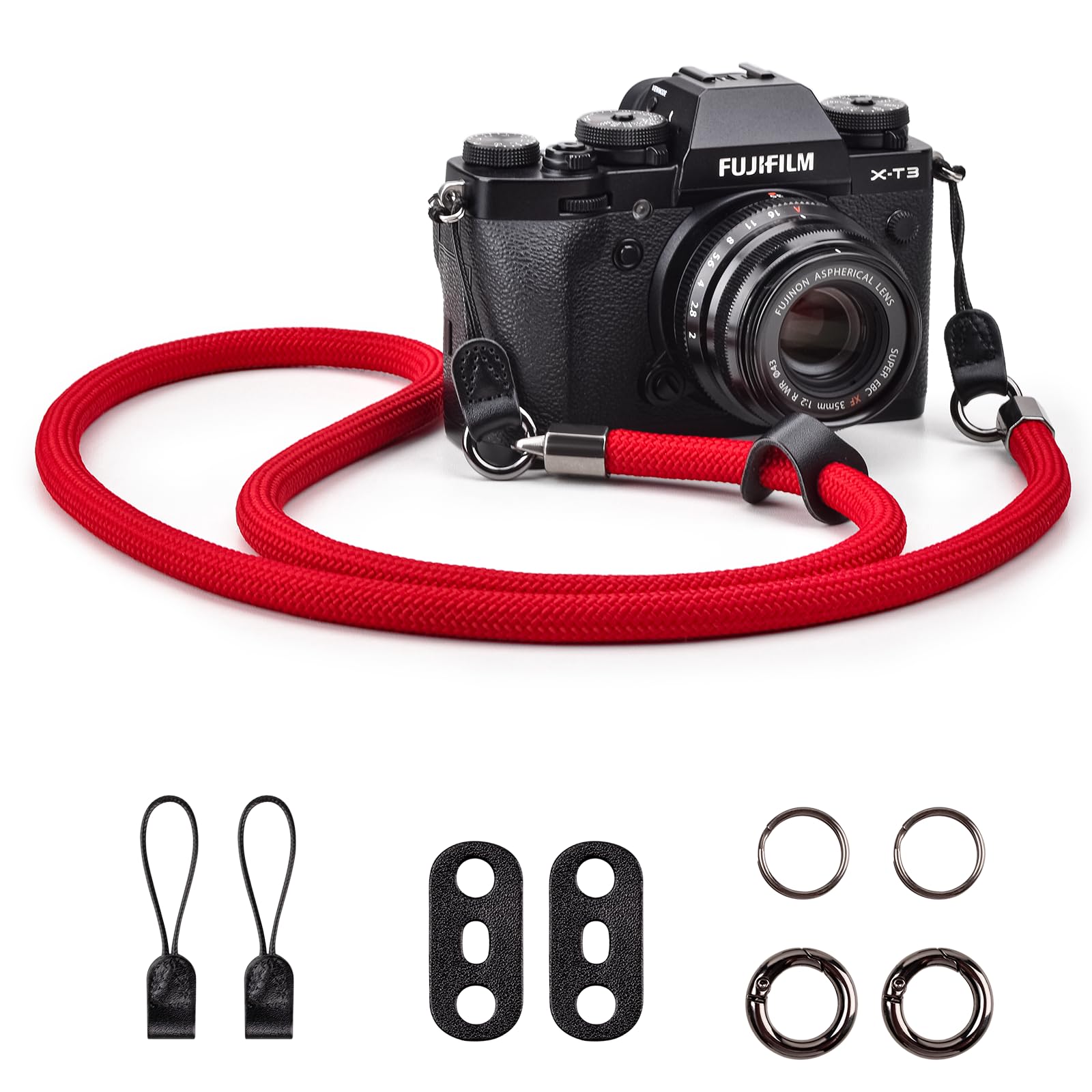 VOVMOEYA Camera Strap for DSLR,Universal Camera Neck Shoulder Strap for Fujifilm X100VI XT5 for Nikon Zf Z8 Z30 for Canon EOS R6 R10 R50 for Sony A6400 A6700 A7C II A7IV - Red