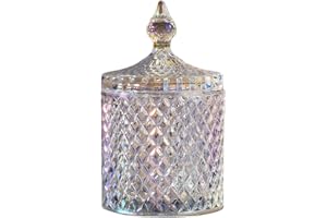 300ml/10oz Crystal Glass Candy Dishes with Lids Home Decorative Glass Storage Jar Sugar Bowl Food Containers Buffet Decorativ