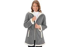 Collections Etc Women's Polar Fleece Sherpa Lined Zip Up Coat BEIGE LARGE