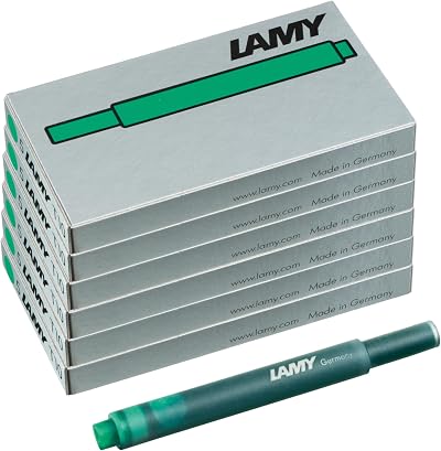 Lamy T10 Green Ink Cartridges Set of 6 Large Capacity 1.25 ml
