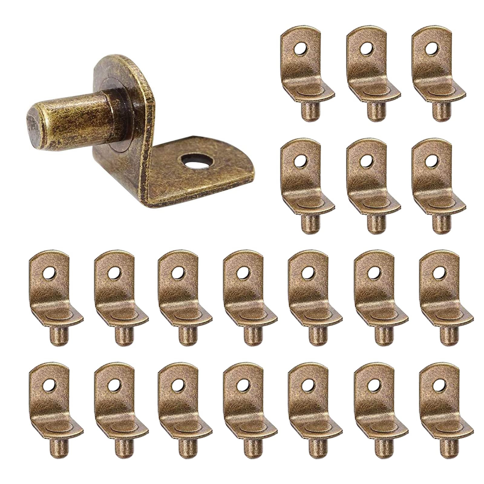 20Pcs Shelf Support Pegs,L-Shaped Support Shelf Bracket Pegs Metal Shelf Pegs Polished Nickel Steel Shelf Support Pegs Shelf Support Pegs Pin Bracket for Kitchen Cabinet Bookcase Closet(6cm)