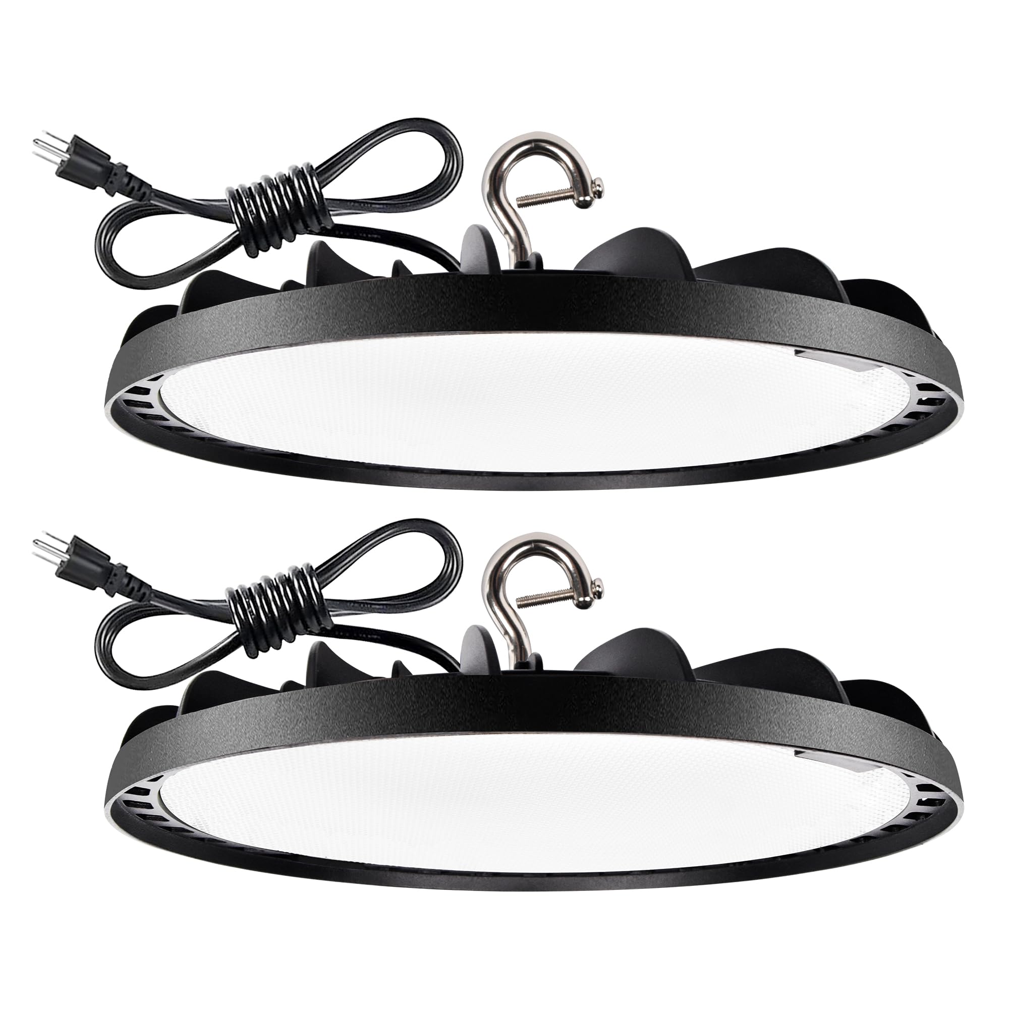 Photo 1 of 150W UFO LED High Bay Light, 20250lm 5000K Daylight UFO LED High Bay Shop Lights [450W MH/HPS Equiv.] 100-277V IP65 Waterproof Commercial Bay Lighting for Warehouse Workshop Factory Shop, 2 Pack