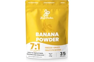 Jungle Powders Banana Powder For Smoothies 5 Ounce Bag Freeze Dried Banana Powder, Banana Milk, Banana Extract For Baking, Flavoring, Raw Freeze Dried Bananas, Banana Flakes, Banana Flour For Juice, Smoothie