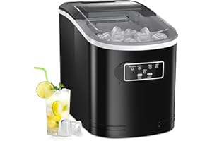 Silonn Ice Maker Machine Countertop, 26 lbs in 24 Hours, 9 Cubes Ready in 6 Mins, Self-Clean Ice Maker Compact Portable Ice M