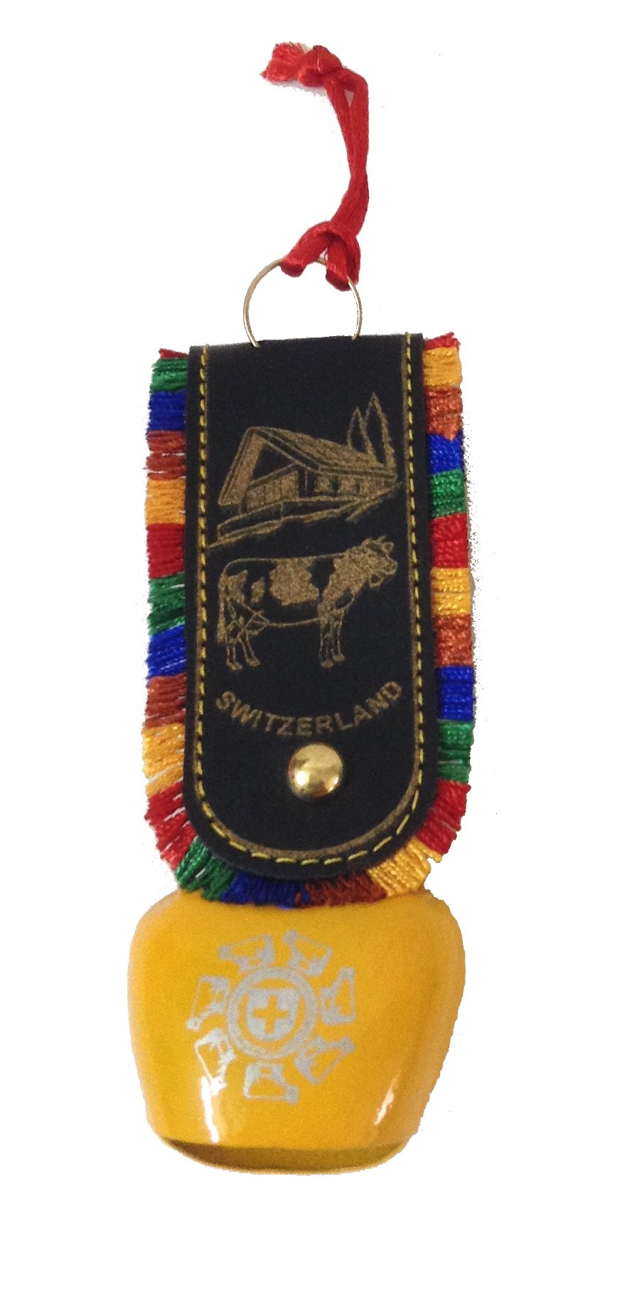 N R Creations YELLOW SWISS COW BELL CAR HANGING DOOR HANGING GIFT ITEM - size 4-1064