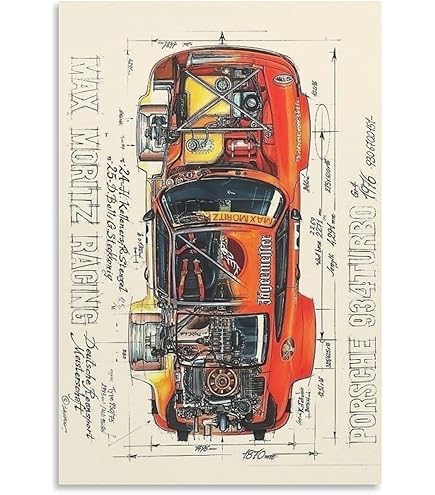 Amazon.com: Wall Decor Vintage 1934 Red Ford Coupe Hot Rod