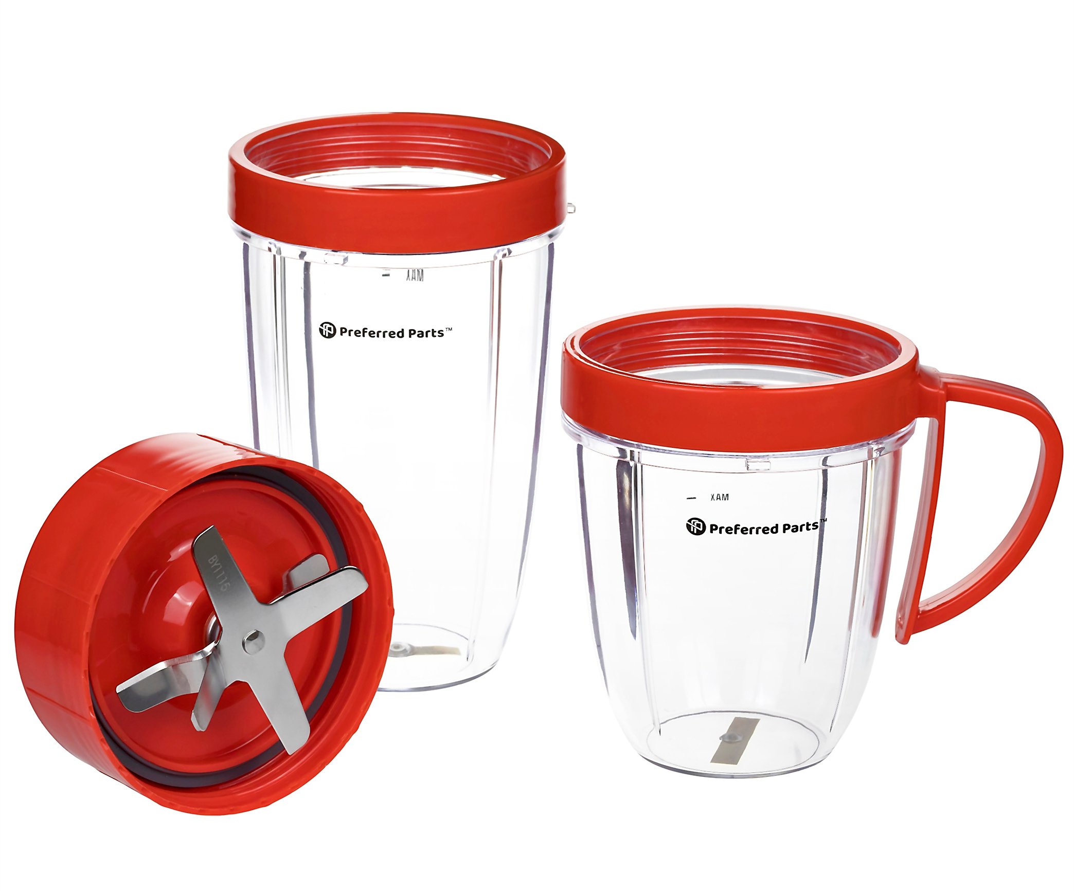 Preferred Parts, NUTRiBULLET Cups & Blade Replacement Parts Set For