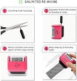 Miseyo Wide Identity Theft Protection Roller Stamp Set Peach (3 Refills) view 3