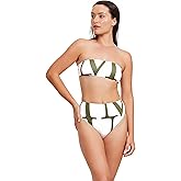 Gottex Luma Women's High-Cut Bikini Bottom, Alphabet Print, Stylish Elegant & Comfortable Swimwear for a Flattering Fit