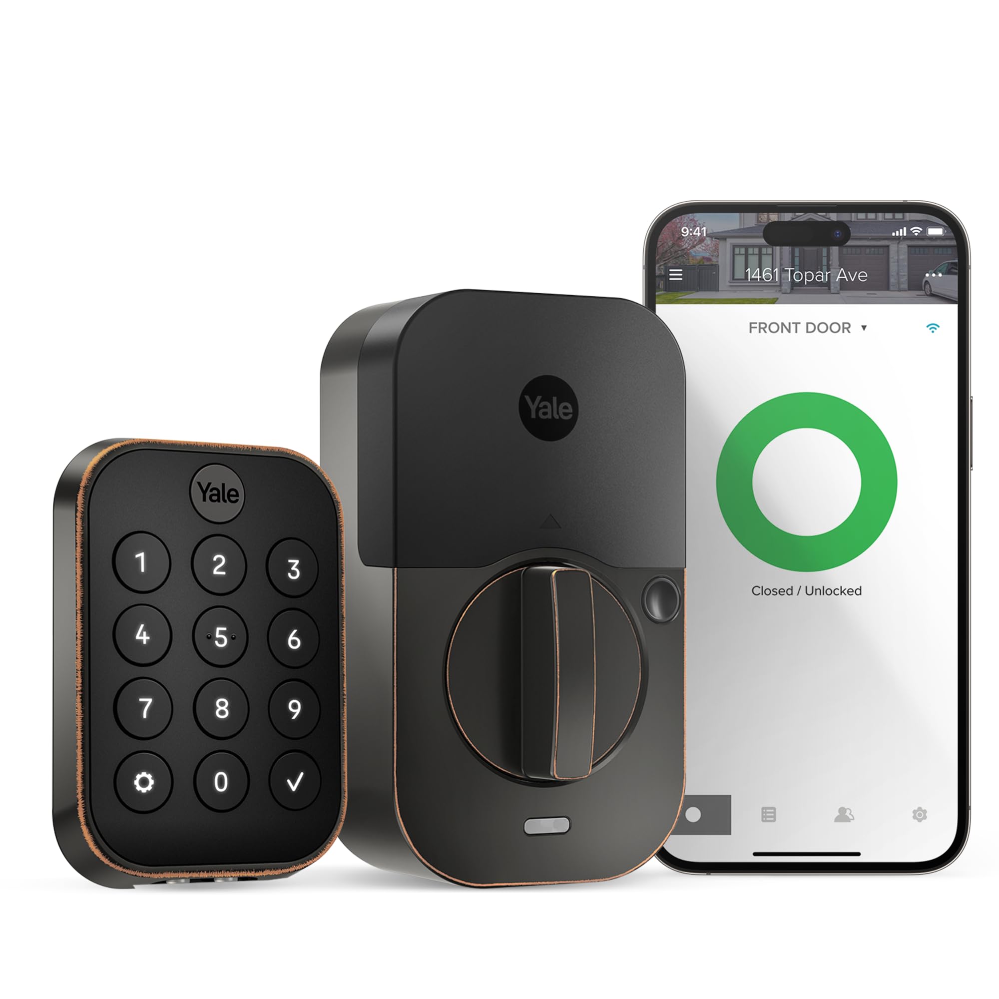 Photo 1 of (missing hardware) Yale Assure Lock 2 with Wi-Fi – Oil Rubbed Bronze Smart Lock for Front Door with Keypad, App Control, Backup Key