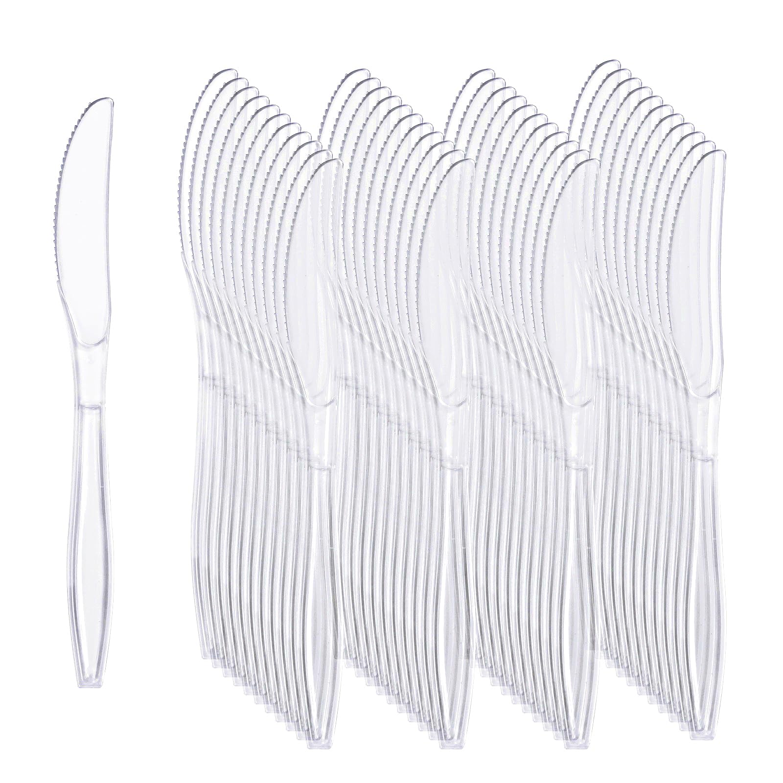 Photo 1 of Liacere 360PCS Clear Plastic Knives Disposable - Heavy DutyBPA-Free - Heat Resistant, Solid and Durable Disposable Knives Bulk, Premium Plastic Knives Heavy Duty for Party Supply