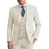 Elionm Suits for Men Slim Fit Formal Mens Suits 3 Piece Jacket Vest Pants Wedding Prom Men's Tuxedo Suit Set