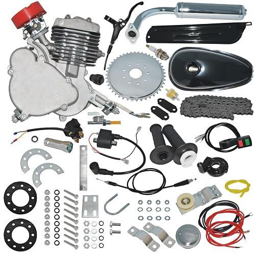 80cc Electric Start Engine Kit, 2-Stroke Motorized Bicycle Kit Fit for ...