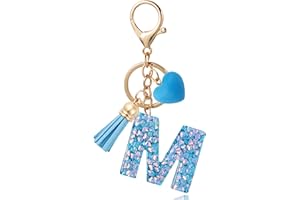 ANHBKAR Alphabet Initial Letter Keychain Cute Heart Resin - Letter Keychain for Backpack Charms - Initial Keychains for Women