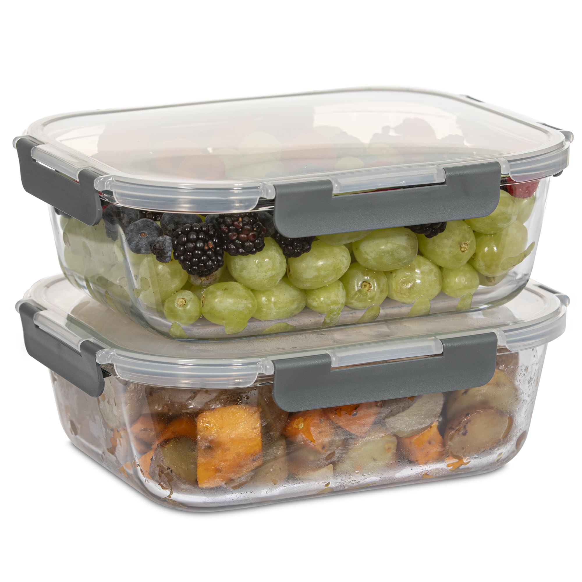 Photo 1 of ** CHECK COMMENTS**   FOOD BOUTIQUE - 10 Cups Large Glass Food Storage Container with Lid set
