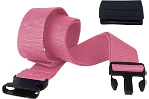 Homymusy 60 Inch Adjustable Gait Belt - Comfortable Buckle Protect Cover, Supports Up to 350 lbs (Pink, 60INCH Quick Release Buckle)